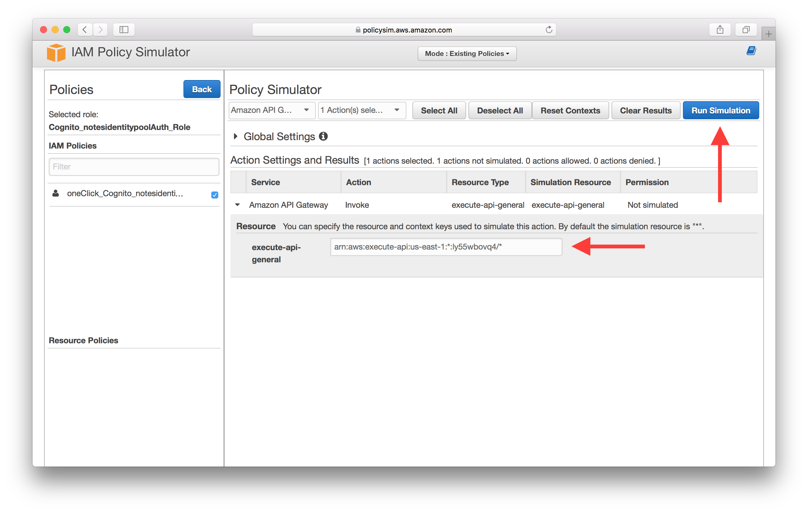 Enter API Gateway Endpoint ARN