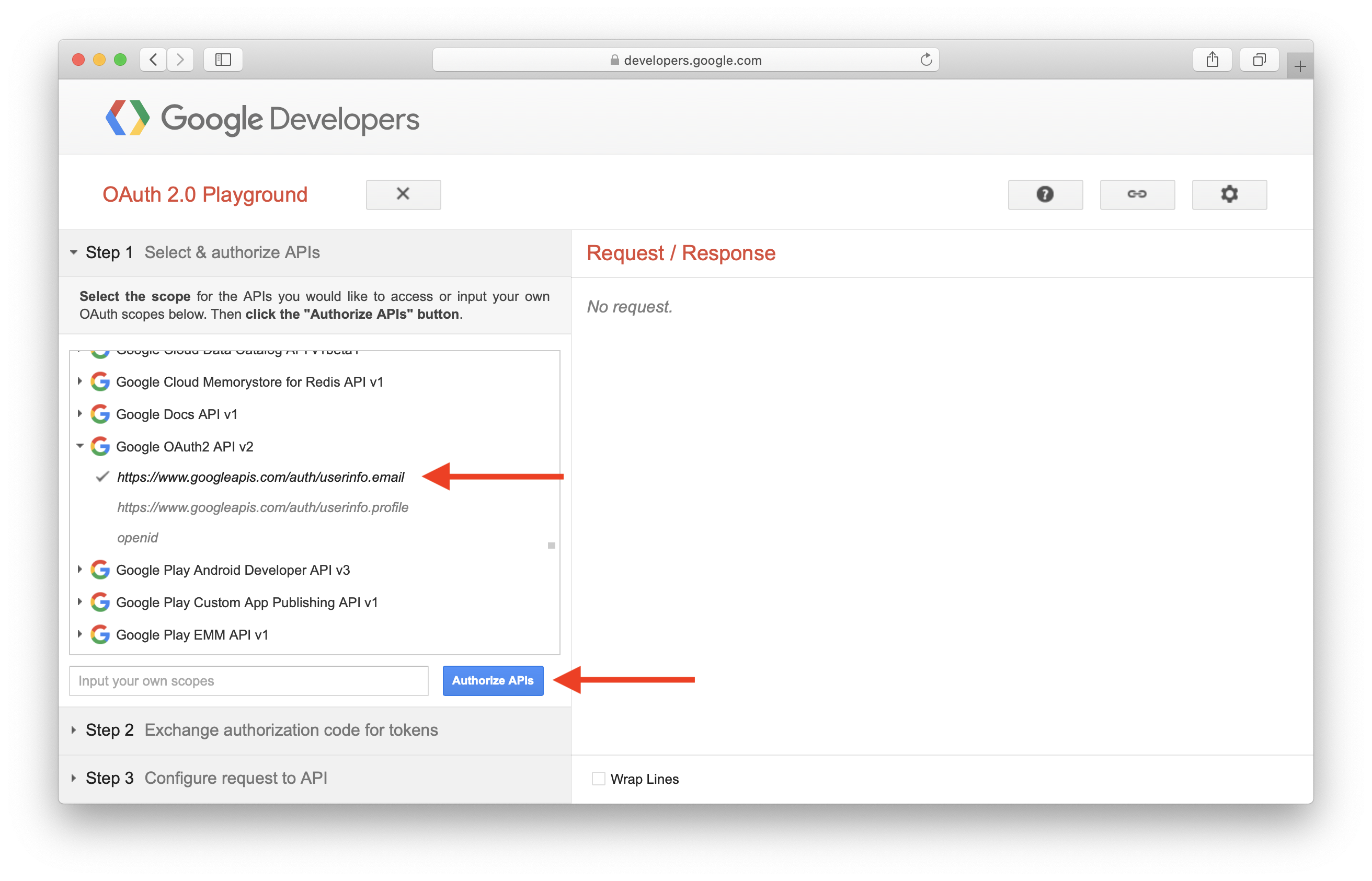 Select Google OAuth2 API v2