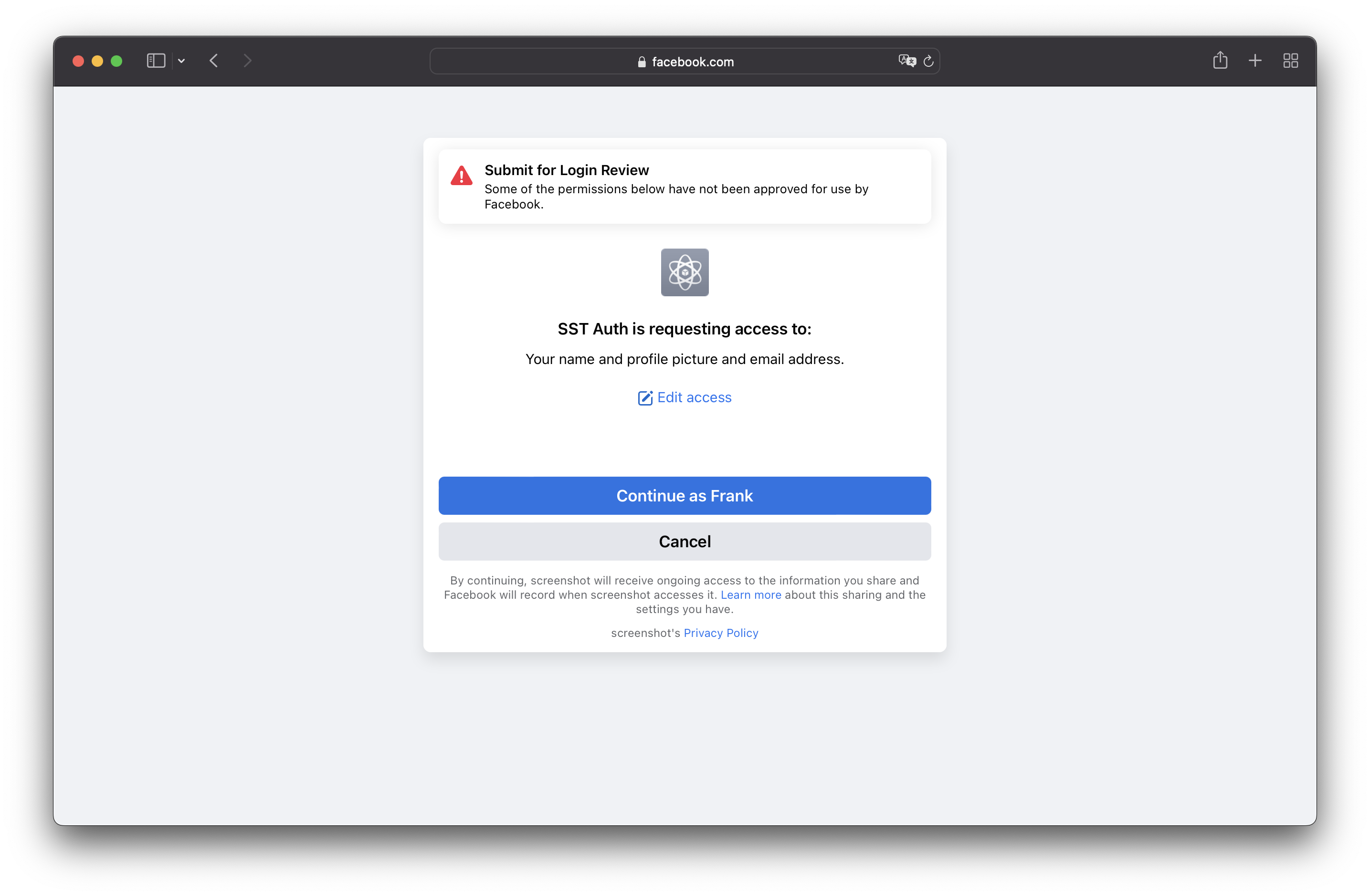 How to Add Facebook Login to Your Serverless App with SST Auth