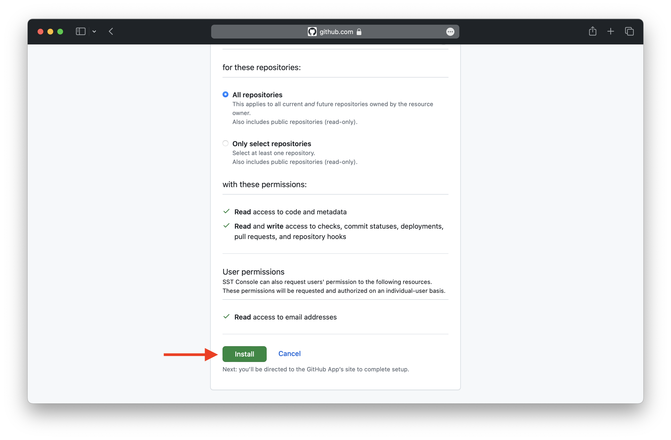 Install SST Console in GitHub